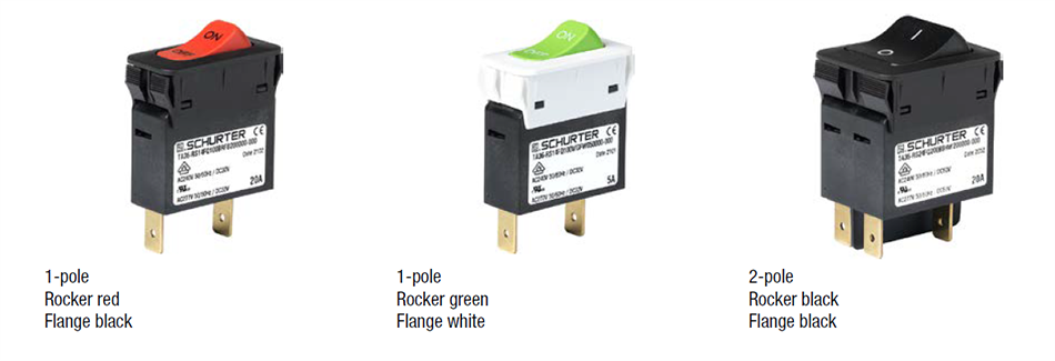 Schurter TA36/TA35 Rocker Actuator Thermal Circuit Breakers